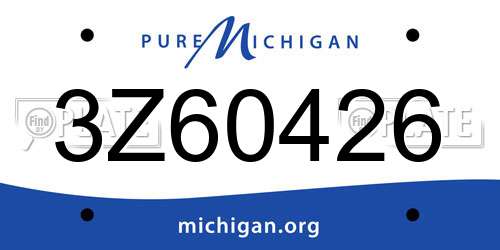 3Z60426 Michigan License Plate