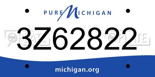 3Z62822 Michigan License Plate