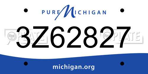 3Z62827 Michigan License Plate