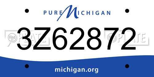 3Z62872 Michigan License Plate