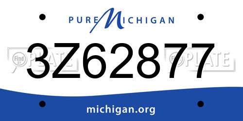 3Z62877 Michigan License Plate
