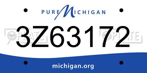 3Z63172 Michigan License Plate