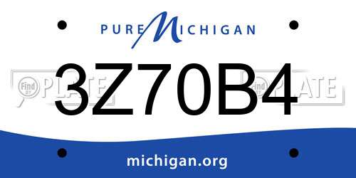3Z70B4 Michigan License Plate