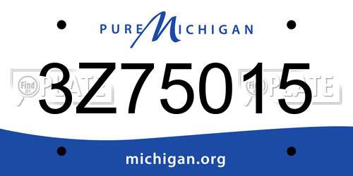 3Z75015 Michigan License Plate