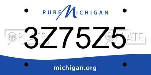 3Z75Z5 Michigan License Plate