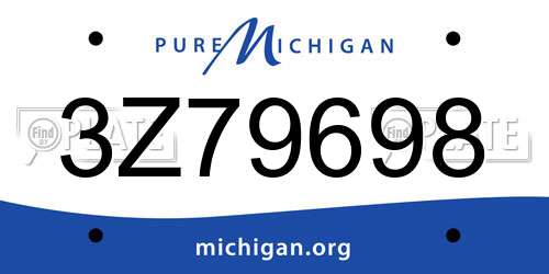 3Z79698 Michigan License Plate
