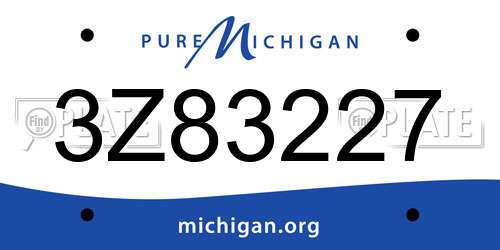 3Z83227 Michigan License Plate