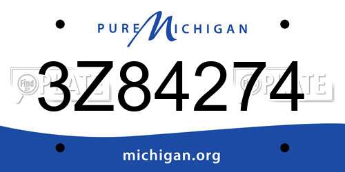 3Z84274 Michigan License Plate