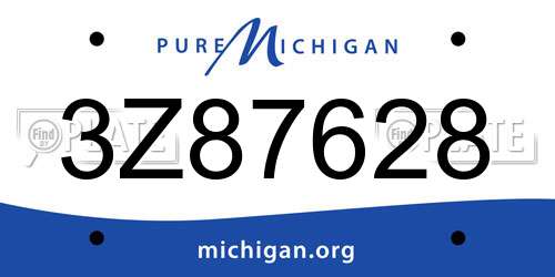 3Z87628 Michigan License Plate