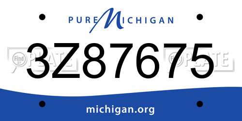 3Z87675 Michigan License Plate