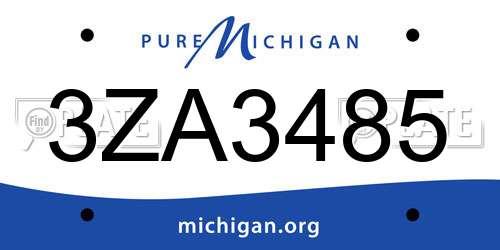 3ZA3485 Michigan License Plate
