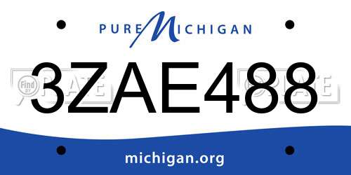 3ZAE488 Michigan License Plate