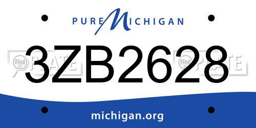 3ZB2628 Michigan License Plate