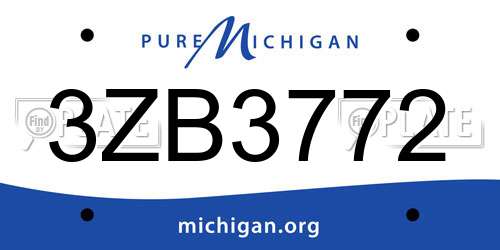 3ZB3772 Michigan License Plate