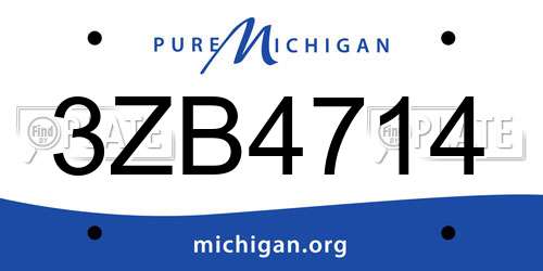 3ZB4714 Michigan License Plate