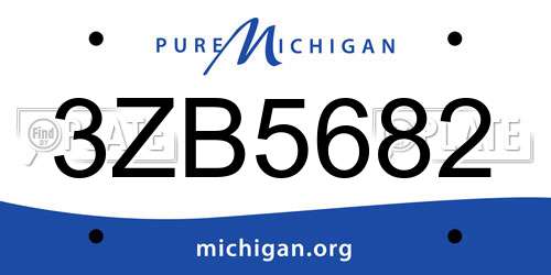 3ZB5682 Michigan License Plate