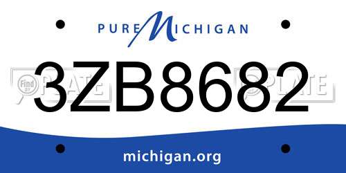 3ZB8682 Michigan License Plate