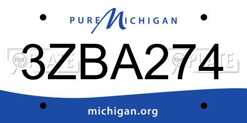 3ZBA274 Michigan License Plate
