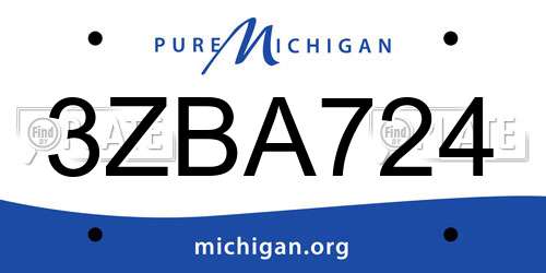 3ZBA724 Michigan License Plate