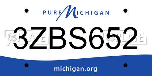 3ZBS652 Michigan License Plate