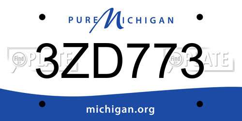 3ZD773 Michigan License Plate