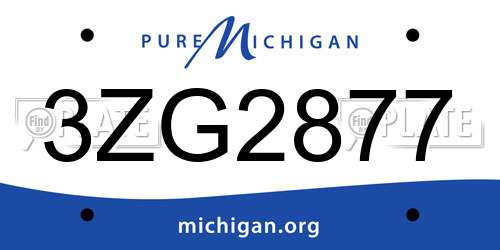 3ZG2877 Michigan License Plate