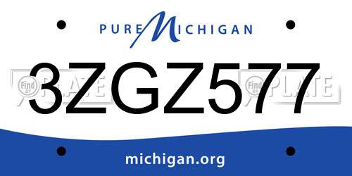 3ZGZ577 Michigan License Plate