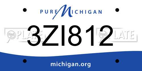 3ZI812 Michigan License Plate