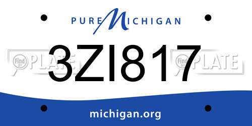 3ZI817 Michigan License Plate