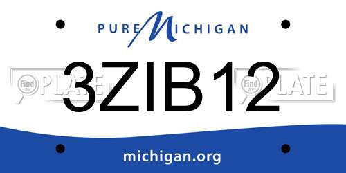 3ZIB12 Michigan License Plate