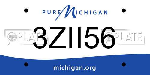3ZII56 Michigan License Plate