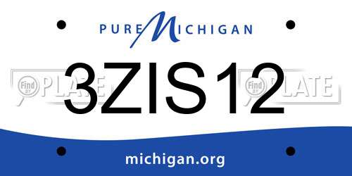 3ZIS12 Michigan License Plate