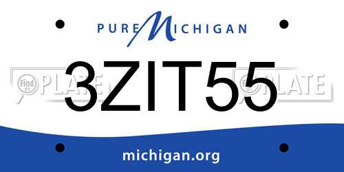 3ZIT55 Michigan License Plate