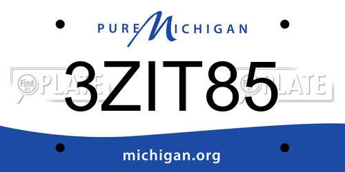 3ZIT85 Michigan License Plate