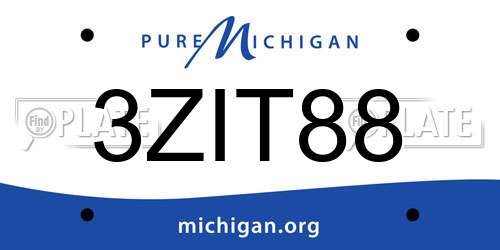 3ZIT88 Michigan License Plate