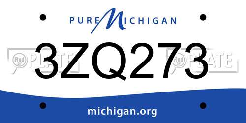 3ZQ273 Michigan License Plate