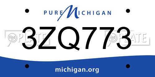 3ZQ773 Michigan License Plate