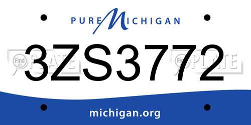 3ZS3772 Michigan License Plate