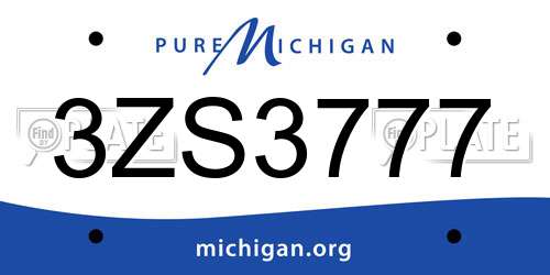3ZS3777 Michigan License Plate