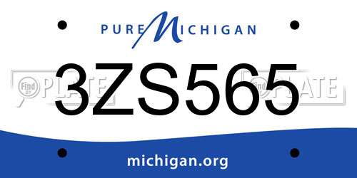 3ZS565 Michigan License Plate