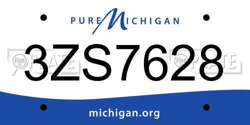 3ZS7628 Michigan License Plate