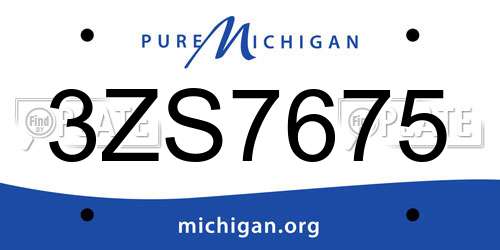 3ZS7675 Michigan License Plate