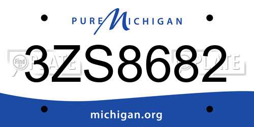 3ZS8682 Michigan License Plate