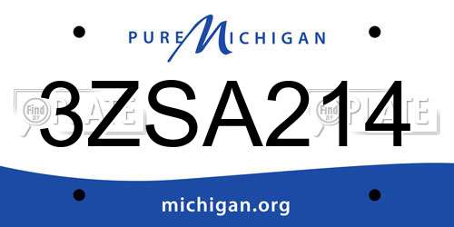 3ZSA214 Michigan License Plate