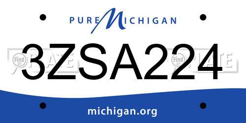 3ZSA224 Michigan License Plate