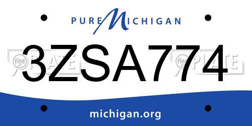 3ZSA774 Michigan License Plate