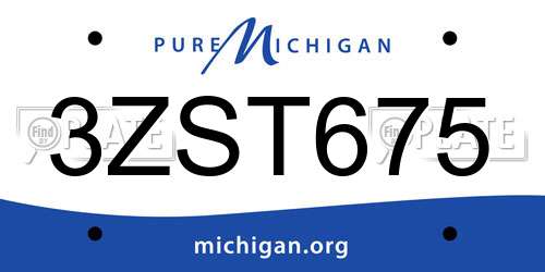 3ZST675 Michigan License Plate