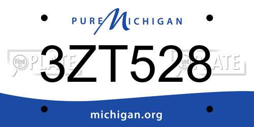 3ZT528 Michigan License Plate