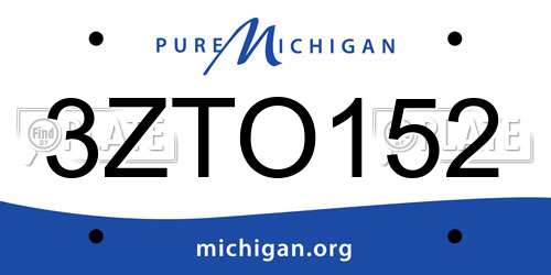 3ZTO152 Michigan License Plate
