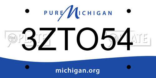 3ZTO54 Michigan License Plate